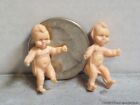 Tiny Baby Dolls Lot Of 2 Vintage Small Mini Size Rubber Plastic Toys Dollhouse