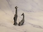 Vintage Hudson Pewter Noah s Ark Collection Female And Male Giraffe Miniature