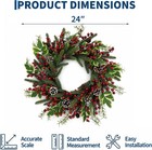 24  Front Door Pre-lit Christmas Wreath W  20 Led 8 Modes Timer Battery Operated