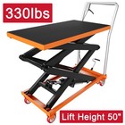 Hydraulic Lift Table Cart 330lbs Capacity 50  Lifting Height Double Scissor Lift