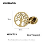 Stainless Steel Tree Of Life Lapel Pin Hollow Black Suit Brooch
