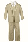 6pc Boy Toddler Teen Formal Wedding Party Khaki Suits Tuxedo Extra Necktie 4t-20