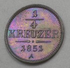 1851-a Austria 1 4 Kreuzer Beautifully Toned With Gorgeous Reflective Surfaces 