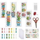 6pcs Cross Stitch Bookmark Kit Tea Cup Pattern Cross Stitch Tea Cup Flowers
