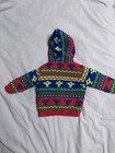 Vintage Nordic Scandinavian Kids Knit Zip Sweater Colorful 12m