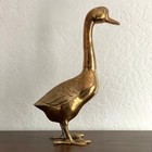Vintage 70s Brass Goose Large Mcm 14  Cottage Farmhouse Country