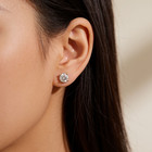 Sterling Silver 925 Round Cubic Zirconia Halo Stud Earrings Men Women Gift