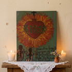 1956 Mexican Ex Voto Retablo Tin Sacred Heart Miracle Zapopan Jalisco Folk Art