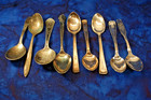 L9 - Vintage Silverplate  Lot Of 9 Demitasse Spoons   Mixed Lot  4-5 Inches