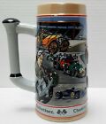 Vtg Budweiser Stein Beer Mug 1991 Auto Racing Chasing Checkered Flag Sportseries
