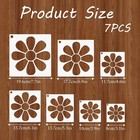 Daisy Flower Stencils For Painting On Walls  7 Pcs 3 1-7 7 Inch  White