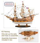 Wooden Model Ship Mayflower 1 60 Scale Replica Sailing Ship Model Sailboat Decor