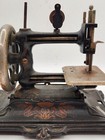 French Sewing Machine  Hand Crank  1800 s  Black Cast Iron With Gold - Antique