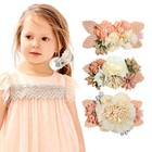 3x Girl Kid Hair Accessories Large Ribbon Bow Flower Clip Hair Accessories