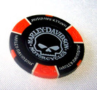 Harley Davidson Willie G Skull Poker Chip   Black   Orange 