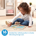 Melissa   Doug Natural Play Wooden Puzzle  Ready  Set  Go  four 4-piece Vehicle