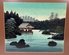 Vintage Original Japanese Water Landscape Painting On Silk Signed   Sealed