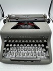 Vintage 1951 Royal Quiet De Luxe Portable Typewriter Charcoal Grey W case  video