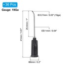 36pcs 19gax1  Bent Dispensing Needle Tips Stainless Steel And Plastic Black