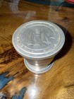 Vintage Collapsible Metal Drinking Cup travel  Camping  Hiking sailboats On Lid