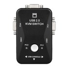 Kvm Switch 2 Port Vga Usb Cable For Pc Lcd Monitor Mouse Keyboard Share Selector