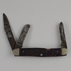 Vtg Boker Tree Brand Pocket Knife Olde Stag 3 Blade 1970s Germany Rare Hunting