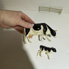 Vintage Hartland Cow And Calf Plastic Brown White Farm Animal Cattle