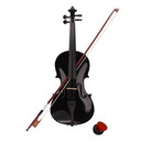 Acoustic Violin 4 4 Full Size W  Case Bow Rosin Black Basswood Gift New