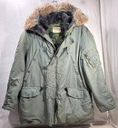Vintage Military N-3b Parka Jacket Flying Mans Erdl Camo Ecw Snorkel Fur Hood 72