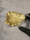 Vintage Virginia Metalcrafters  Rhubarb Brass Leaf Mcm Dish Tray  63