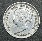 1888 Canada 5 Cents Silver Coin Queen Victoria Km 2 Scarce Early Date