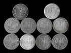 Ten  10  Morgan Silver Dollars  1878-1901  90  Silver Lot C34-1