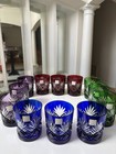 Fifth Avenue Crystal Ltd    pineapple Cut    Multi Colored Glass Set Of 12  New