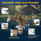 4 Pack Brass Impact Sprinkler Heads 1 2  Adjustable 360   Garden Irrigation