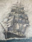Antique 19th C Oil Painting On Canvas Maritime Sailing Ship Theme Signed