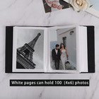 4x6 Photo Album  100 Pockets  Button Grain Pu Leather  White