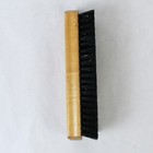Vintage Brown Wooden Shoe Brush With Black Bristles 7 25  - Pre-owned