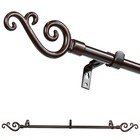 5 8  Single Drapery Curtain Rod Set With Scroll Finials 28 -48  48 -84  84 -120 