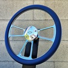 14  Wheel W  Blue Vinyl Half Wrap  Chevy Horn 1970-73 Chevy Truck 70-75 Van