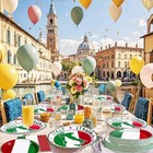 96pcs Italian Flag Birthday Party Supplies Italy Plates Red White Green 