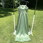 Alfred Angelo Sage clover Formal Gown Sz 6 Embroidered Bodice  Built   in Train