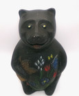 Vintage California Black Bear Pottery Ceramic Flower Child Rare Must See Bank