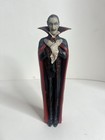 Resin Vampire Figurine In Gothic Coffin Box - Brown Black Red Antique Finish