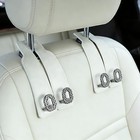 Car Headrest Hooks Universal Car Purse Hook Premium Leather Bh09-white-black
