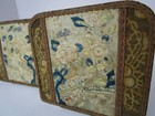 Antique Worn Chinese Silk Embroidery Made Into Book Ends