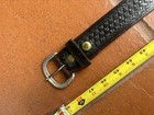 Mens Sz 42 Black Leather Basket Weave Triple K Belt State Police Used