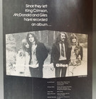 Ian Mcdonald   Michael Giles 1971 Poster Advert King Crimson Cotillion