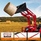 49  Universal Dual Tine Hay Bale Spear Loader Tractor Bucket Attachment 4000 Lbs