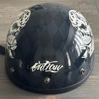 Outlaw Black Helmet T-70 Motorcycle Skull Cap Helmet Size L