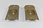 Pair Cast Brass Or Bronze Pocket Door Escutcheon Plates Pulls Keyhole Antique